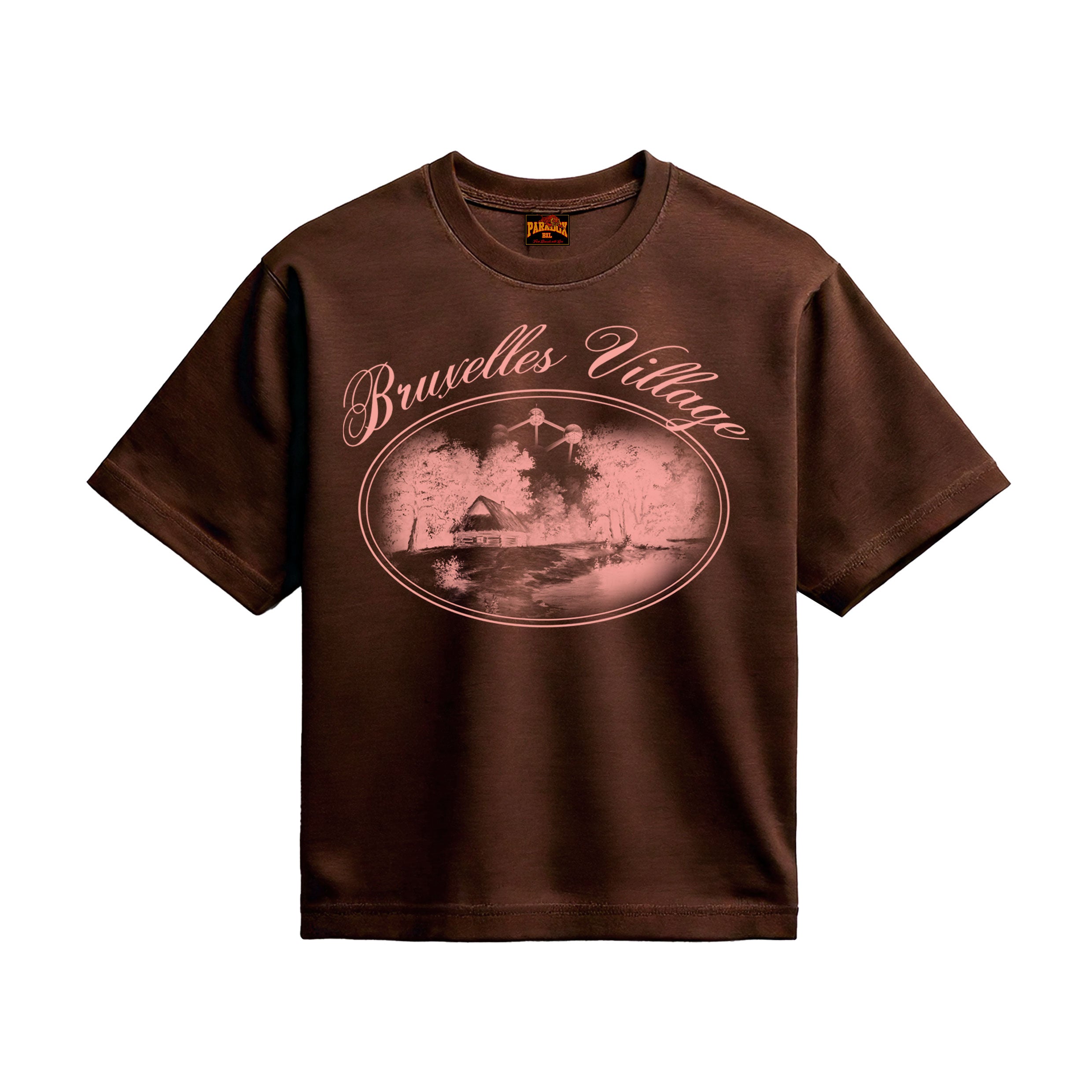 Brown Tee-shirt men ; Brown Tee-shirt woman ; Screen print Tee-Shirt ; Print Tee-shirt ; Bruxelles Tee-shirt ; Vintage Tee-Shirt