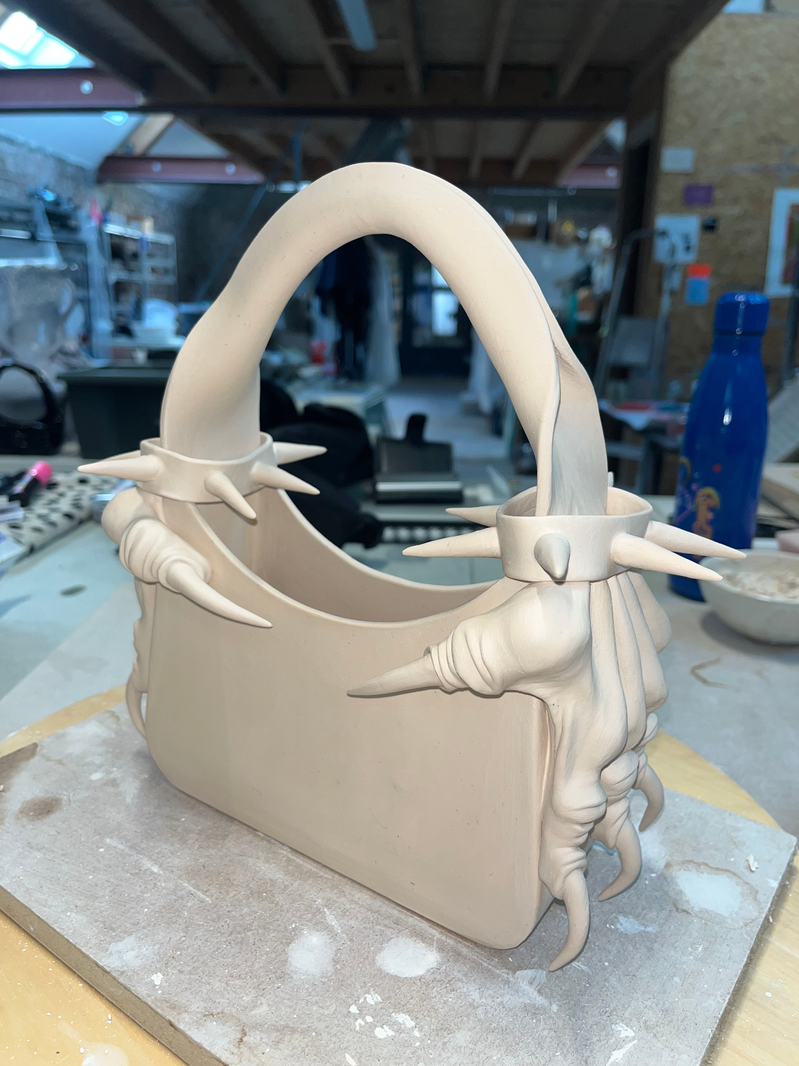 designer bag ; artistic bag ; porcelain bag ; Naomi Gilon bag ; women's designer handbag