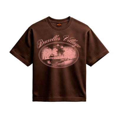 Brown Tee-shirt men ; Brown Tee-shirt woman ; Screen print Tee-Shirt ; Print Tee-shirt ; Bruxelles Tee-shirt ; Vintage Tee-Shirt
