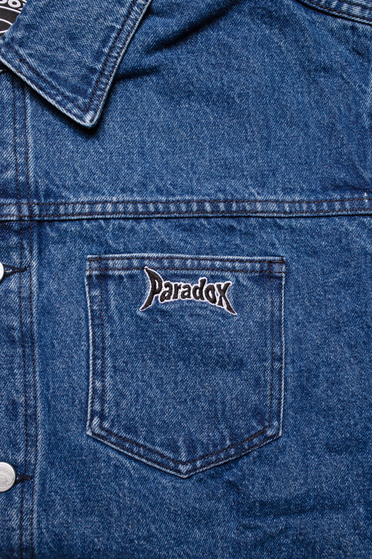 embroidery ; denim chest pocket ; blue denim jacket ; blue denim ; denim jacket men