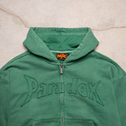 Zipper hoodie men ; zipper hoodie women ; green hoodie ; washed green hoodie ; zip-up hoodie ; cotton hoodie ; Custom zipper pull ; custom woven neck label