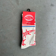 white socks ; cotton socks ; red socks ; printed socks