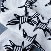 Cream black socks