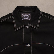 denim jacket men ; black denim jacket ; black jacket ; custom neck label