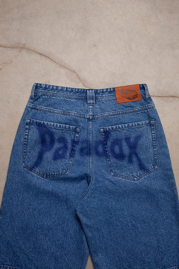 denim short men ; blue denim short ; printed denim short