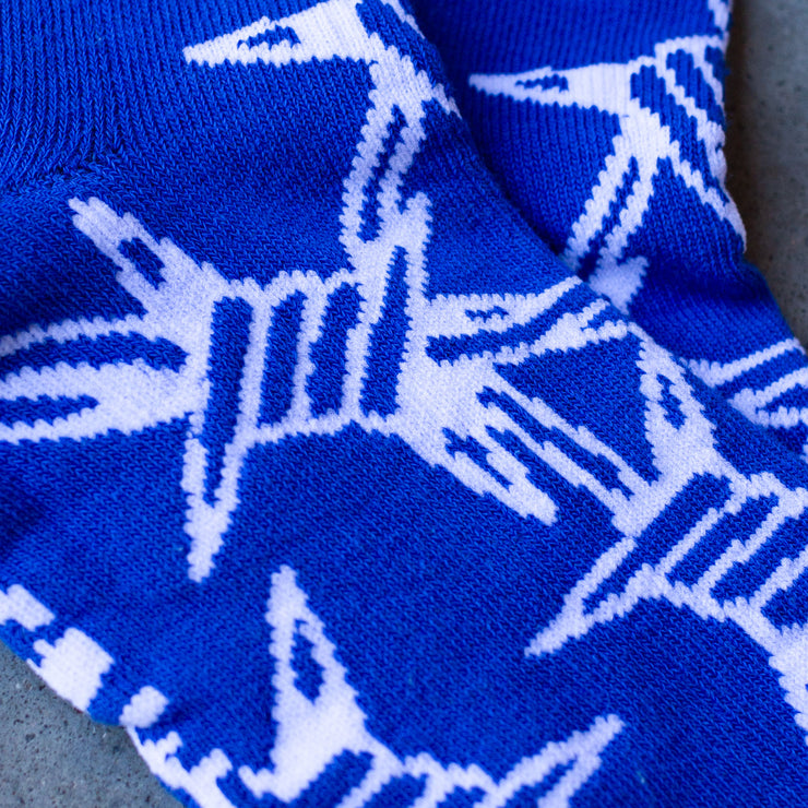 blue socks ; cotton socks 