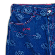 women’s jeans ; blue denim jeans ; designer jeans ; printed jeans ; relaxed fit jeans ; loose fit jeans