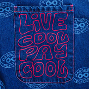 women’s jeans ; blue denim jeans ; designer jeans ; printed jeans ; printed pocket 